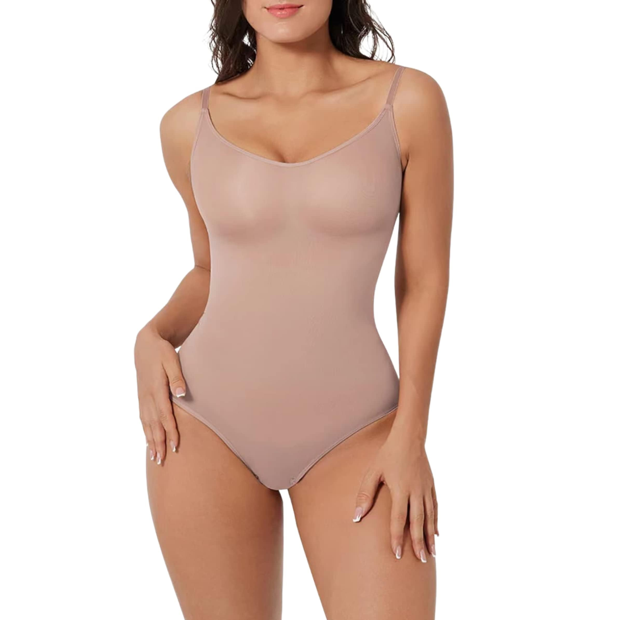 Seamless Bodyshaper Bodysuit for Women - Full Body Shapewear Body Sculpting Suits Sleeveless Round Neck