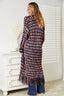 Fall Cardigan Angel Wings Full Size Multicolored Open Front Fringe Hem Cardigan