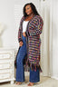 Fall Cardigan Angel Wings Full Size Multicolored Open Front Fringe Hem Cardigan