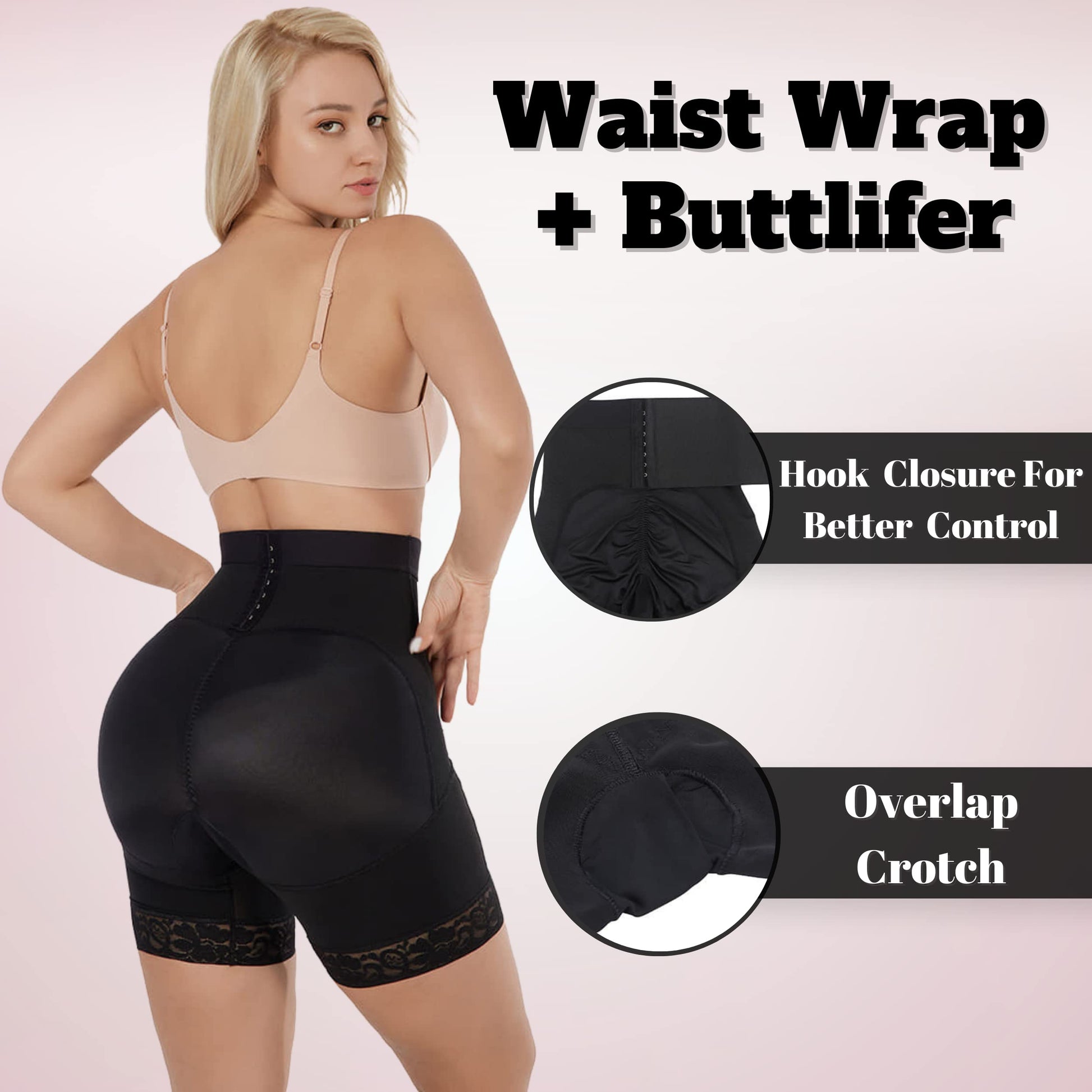 Shapewear Wrap Booty Lifting Jumpsuit High Waist Tummy Control for