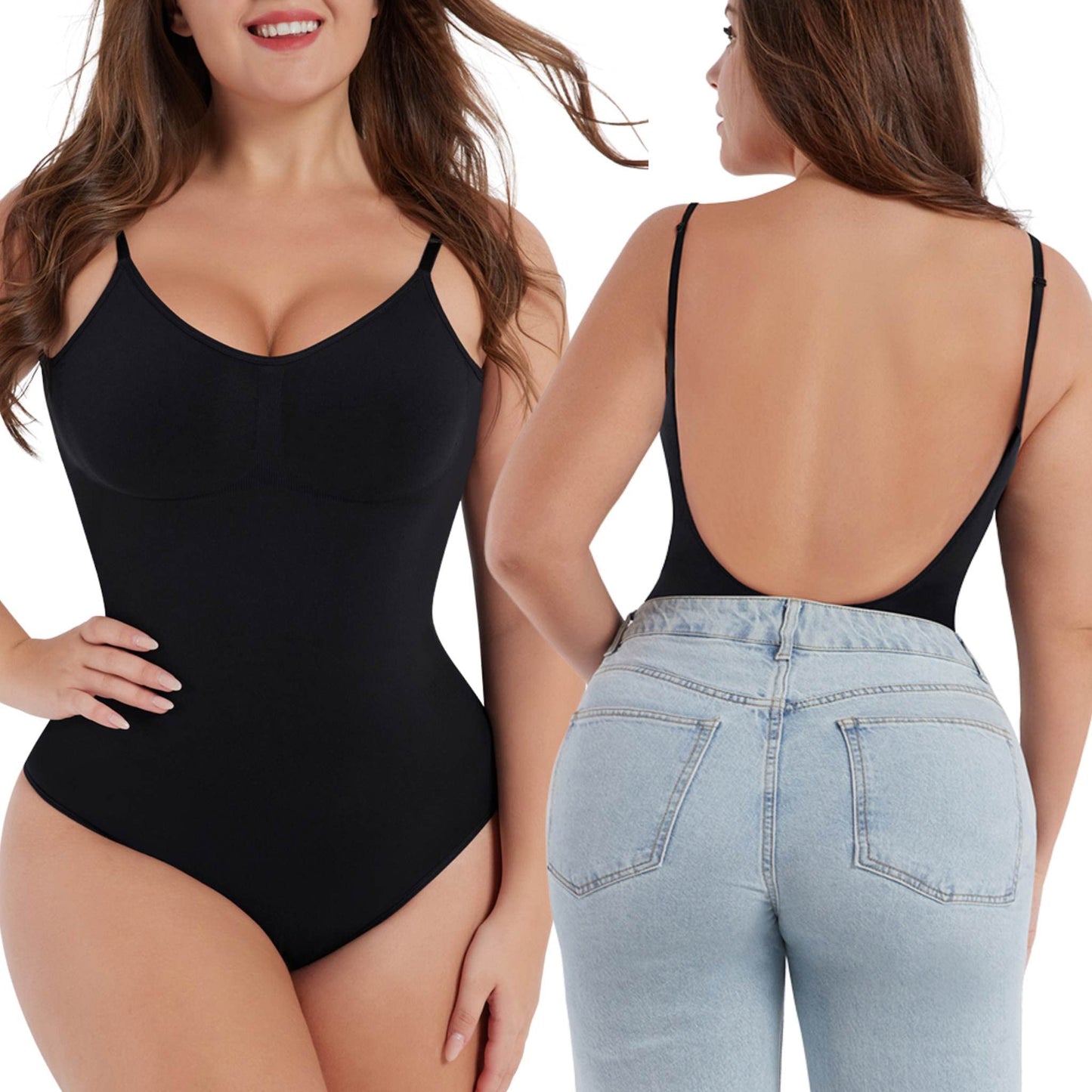 Bodysuit for Women - Tummy Control Shapewear Low Back  Sculpting Body Shaper  Thong Dupes Shaping Leotard Tops at  Women's Clothing store