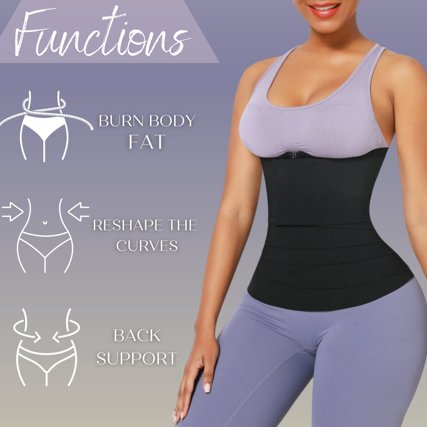 Waist Trainer for women Wrap 3 in 1 Adjust Your Snatch Shapewear Wraps –  SOOSLICK